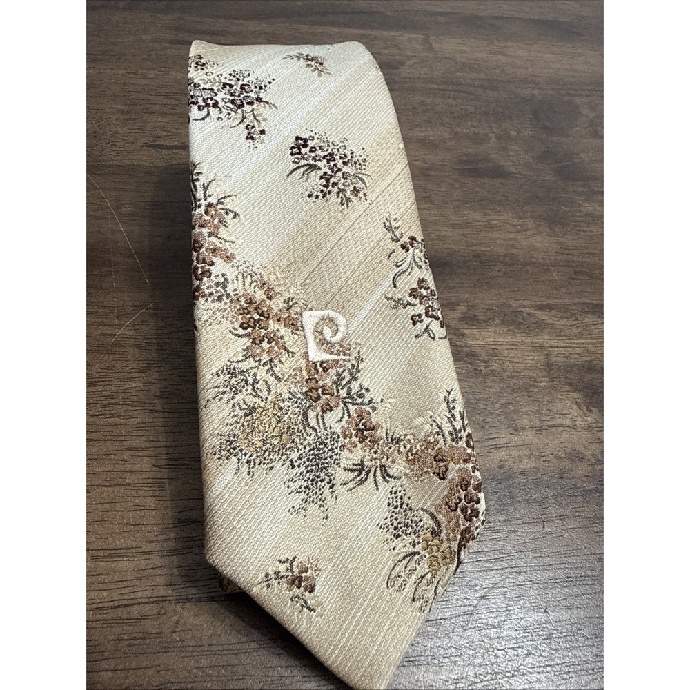 Vintage Pierre‎ Cardin Floral Neck Tie Mens Polyester Classic Designer